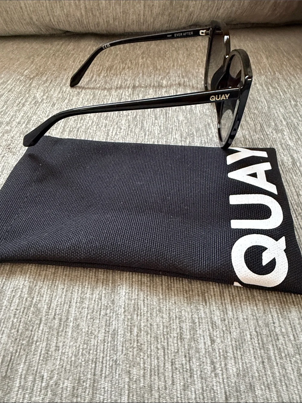 Quay Australia Black Oversized Cat Eye Sunglasses